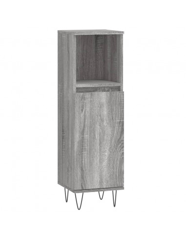 Set Mobili da Bagno 3 pz Grigio Sonoma in Legno Multistrato