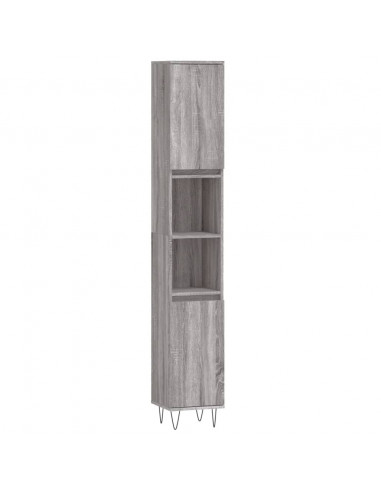 Set Mobili da Bagno 3 pz Grigio Sonoma in Legno Multistrato