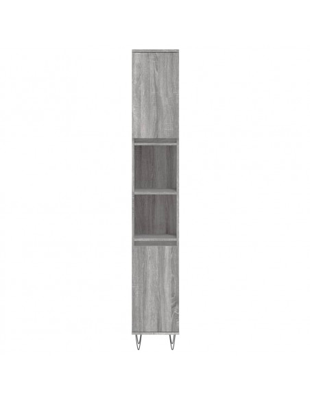 Set Mobili da Bagno 3 pz Grigio Sonoma in Legno Multistrato