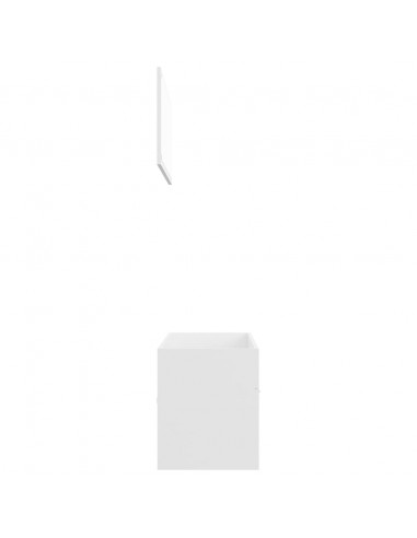 Set Mobili da Bagno 2 pz Bianco in Legno Multistrato