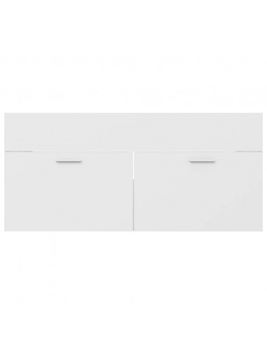 Set Mobili da Bagno 2 pz Bianco in Legno Multistrato