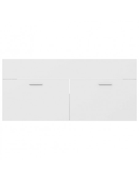 Set Mobili da Bagno 2 pz Bianco in Legno Multistrato