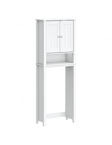Portaoggetti Sopra WC BERG Bianco 60x27x164,5 cm Legno Massello
