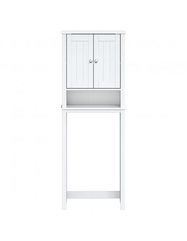 Portaoggetti Sopra WC BERG Bianco 60x27x164,5 cm Legno Massello