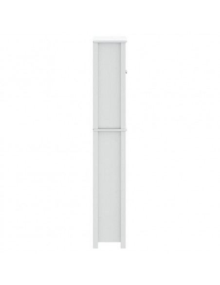 Portaoggetti Sopra WC BERG Bianco 60x27x164,5 cm Legno Massello