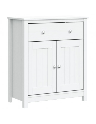 Mobile da Bagno BERG Bianco 69,5x34x80cm Legno Massello di Pino