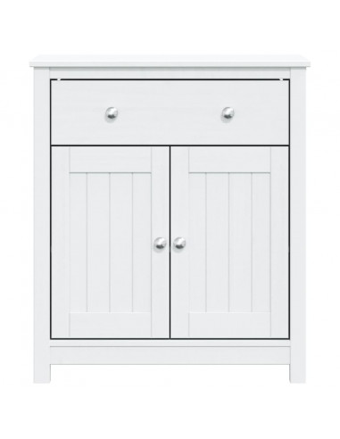 Mobile da Bagno BERG Bianco 69,5x34x80cm Legno Massello di Pino