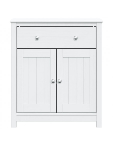 Mobile da Bagno BERG Bianco 69,5x34x80cm Legno Massello di Pino