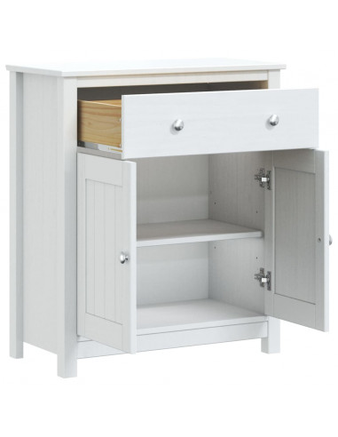 Mobile da Bagno BERG Bianco 69,5x34x80cm Legno Massello di Pino