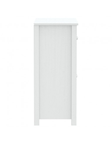 Mobile da Bagno BERG Bianco 69,5x34x80cm Legno Massello di Pino