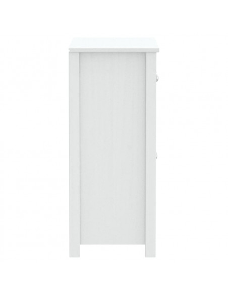 Mobile da Bagno BERG Bianco 69,5x34x80cm Legno Massello di Pino