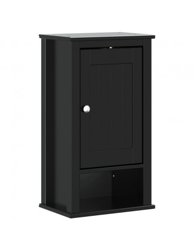 Mobile da Bagno a Muro BERG Nero 40x27x71,5 cm Massello Pino