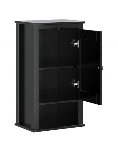 Mobile da Bagno a Muro BERG Nero 40x27x71,5 cm Massello Pino
