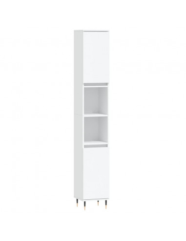 Set di Mobili da Bagno 3 pz Bianco in Legno Multistrato