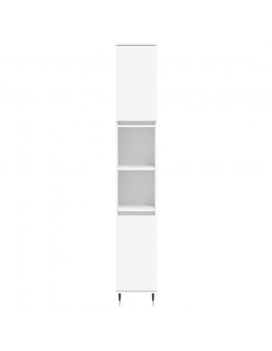 Set di Mobili da Bagno 3 pz Bianco in Legno Multistrato