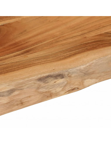 Piano Tavolo 100x40x2,5 cm Rettangolare Legno Acacia Bordi Vivi