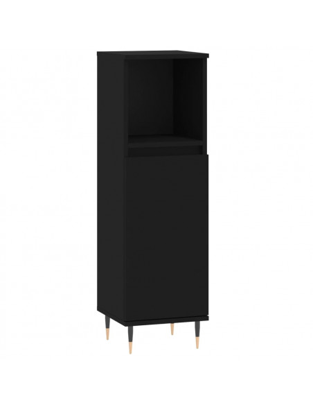 Set Mobili da Bagno 3 pz Nero in Legno Multistrato