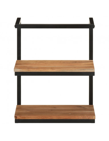 Mensola da Parete 40x30x50 cm Legno Massello di Acacia e Ferro