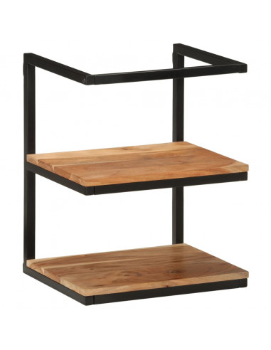 Mensola da Parete 40x30x50 cm Legno Massello di Acacia e Ferro