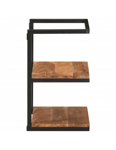 Mensola da Parete 40x30x50 cm Legno Massello di Acacia e Ferro