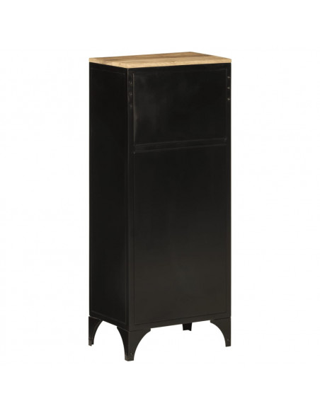 Mobile da Bagno 40x27x90 cm in Ferro e Legno Massello di Mango