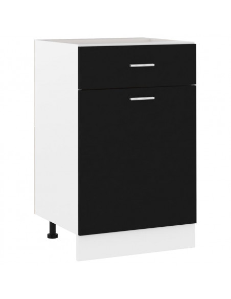 Armadio con Cassetto Nero 50x46x81,5 cm in Legno Multistrato