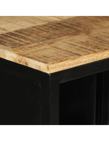 Mobile da Bagno 40x27x90 cm in Ferro e Legno Massello di Mango