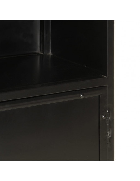 Mobile da Bagno 40x27x90 cm in Ferro e Legno Massello di Mango