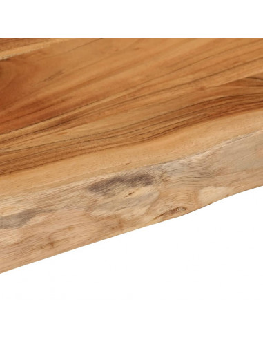 Piano Tavolo 90x40x2,5 cm Rettangolare Legno Acacia Bordi Vivi