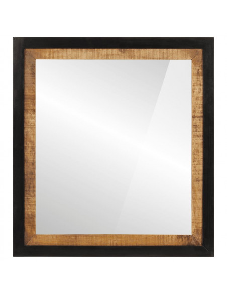 Specchio da Bagno 55x1x60 cm in Vetro e Legno Massello di Mango