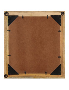 Specchio da Bagno 55x1x60 cm in Vetro e Legno Massello di Mango 2