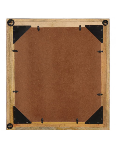 Specchio da Bagno 55x1x60 cm in Vetro e Legno Massello di Mango