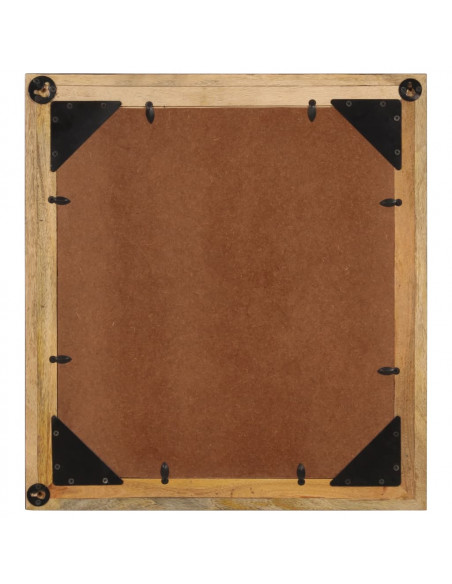 Specchio da Bagno 55x1x60 cm in Vetro e Legno Massello di Mango
