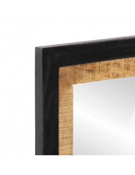 Specchio da Bagno 55x1x60 cm in Vetro e Legno Massello di Mango