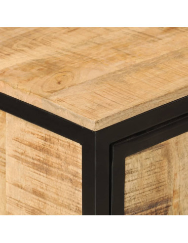 Mobile da Bagno 40x27x90 cm in Legno Massello di Mango e Ferro