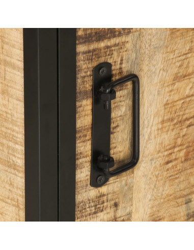 Mobile da Bagno 40x27x90 cm in Legno Massello di Mango e Ferro