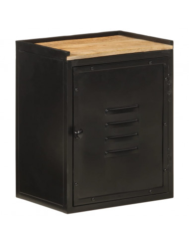 Mobile da Bagno 40x30x50 cm in Ferro e Legno Massello di Mango