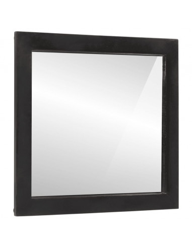 Specchio da Bagno 55x1x60 cm in Vetro e Legno Massello di Mango