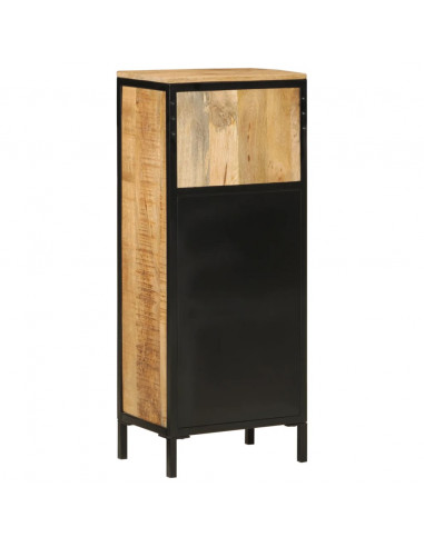 Mobile da Bagno 40x27x90 cm in Legno Massello di Mango e Ferro