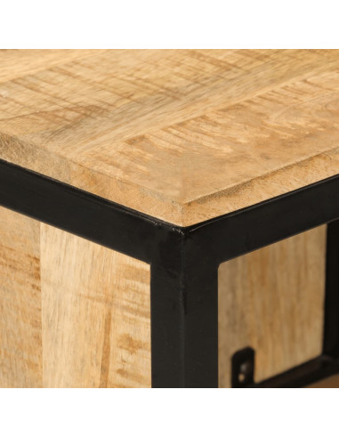 Mobile da Bagno 40x27x90 cm in Legno Massello di Mango e Ferro