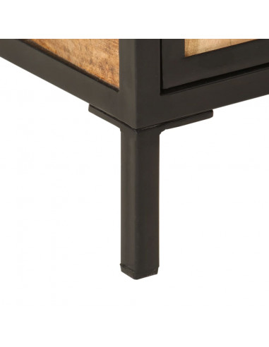 Mobile da Bagno 40x27x90 cm in Legno Massello di Mango e Ferro