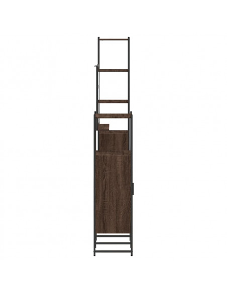Set Mobili da Bagno 4 pz Rovere Marrone in Legno Multistrato
