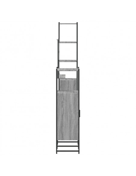 Set Mobili da Bagno 4 pz Grigio Sonoma in Legno Multistrato