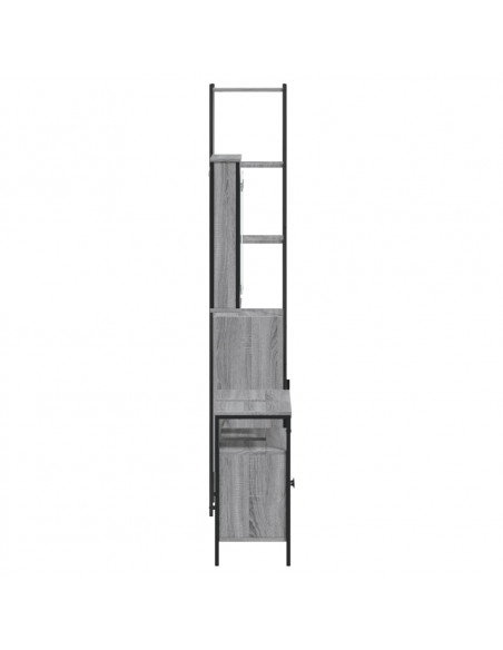 Set Mobili da Bagno 3 pz Grigio Sonoma in Legno Multistrato