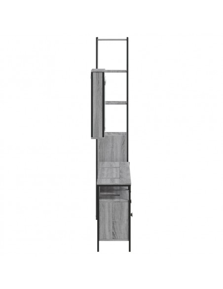 Set Mobili da Bagno 4 pz Grigio Sonoma in Legno Multistrato