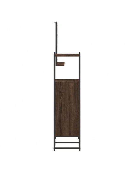 Set Mobili da Bagno 3 pz Rovere Marrone in Legno Multistrato