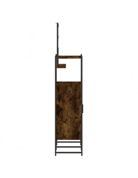 Set Mobili da Bagno 3 pz Rovere Fumo in Legno Multistrato
