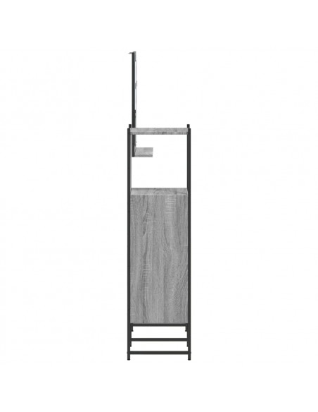 Set Mobili da Bagno 3 pz Grigio Sonoma in Legno Multistrato