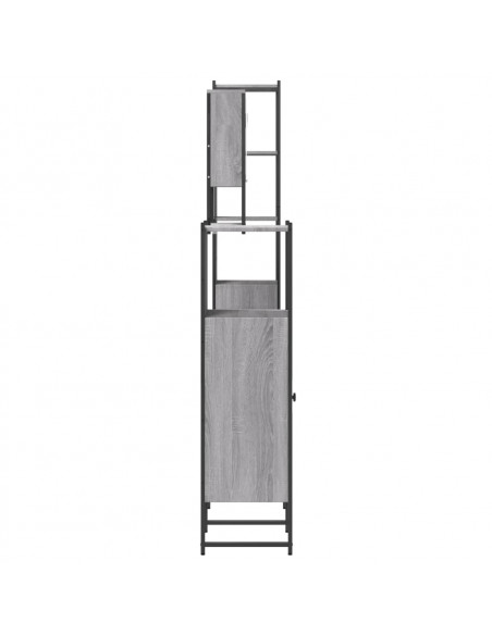 Set Mobili da Bagno 4 pz Grigio Sonoma in Legno Multistrato