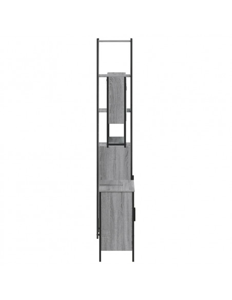 Set Mobili da Bagno 3 pz Grigio Sonoma in Legno Multistrato